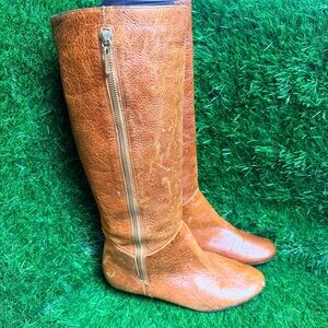 Vintage Tan Leather Over the Knee Boots